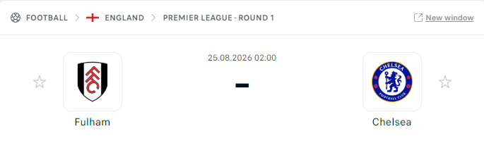Soi Kèo Fulham vs Chelsea 03h00 Ngày 25/08 – Derby Tây London Vòng 1 NHA